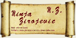 Minja Zirojević vizit kartica